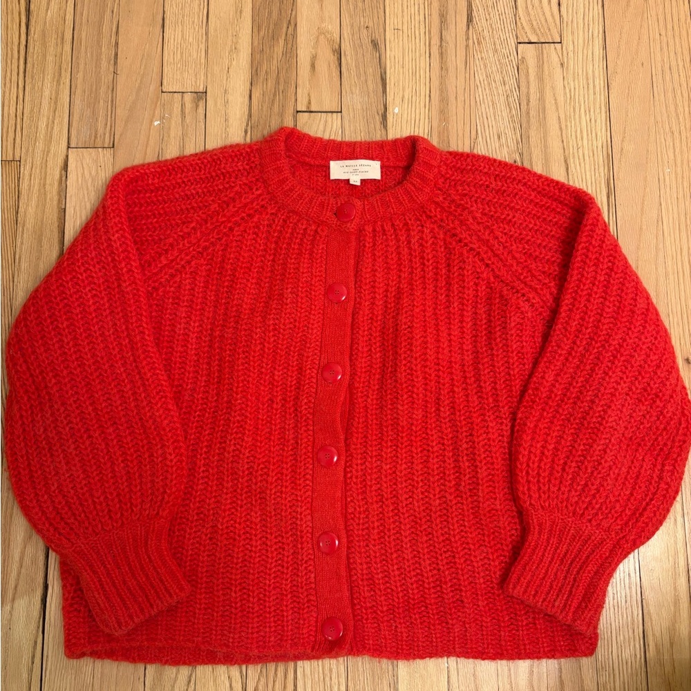 Sezane Emile Red Cardigan XS